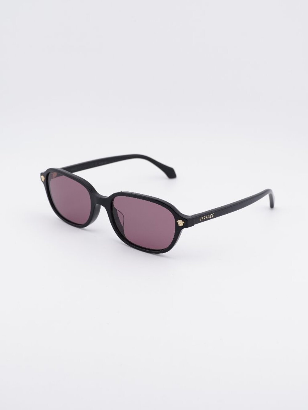 Versace VE4514D GB1/1A Sunglasses Black Rectangle Frame, Purple Lenses